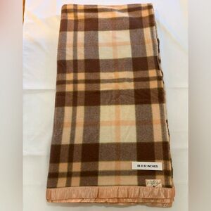 Wool Blanket in Brown and Cream